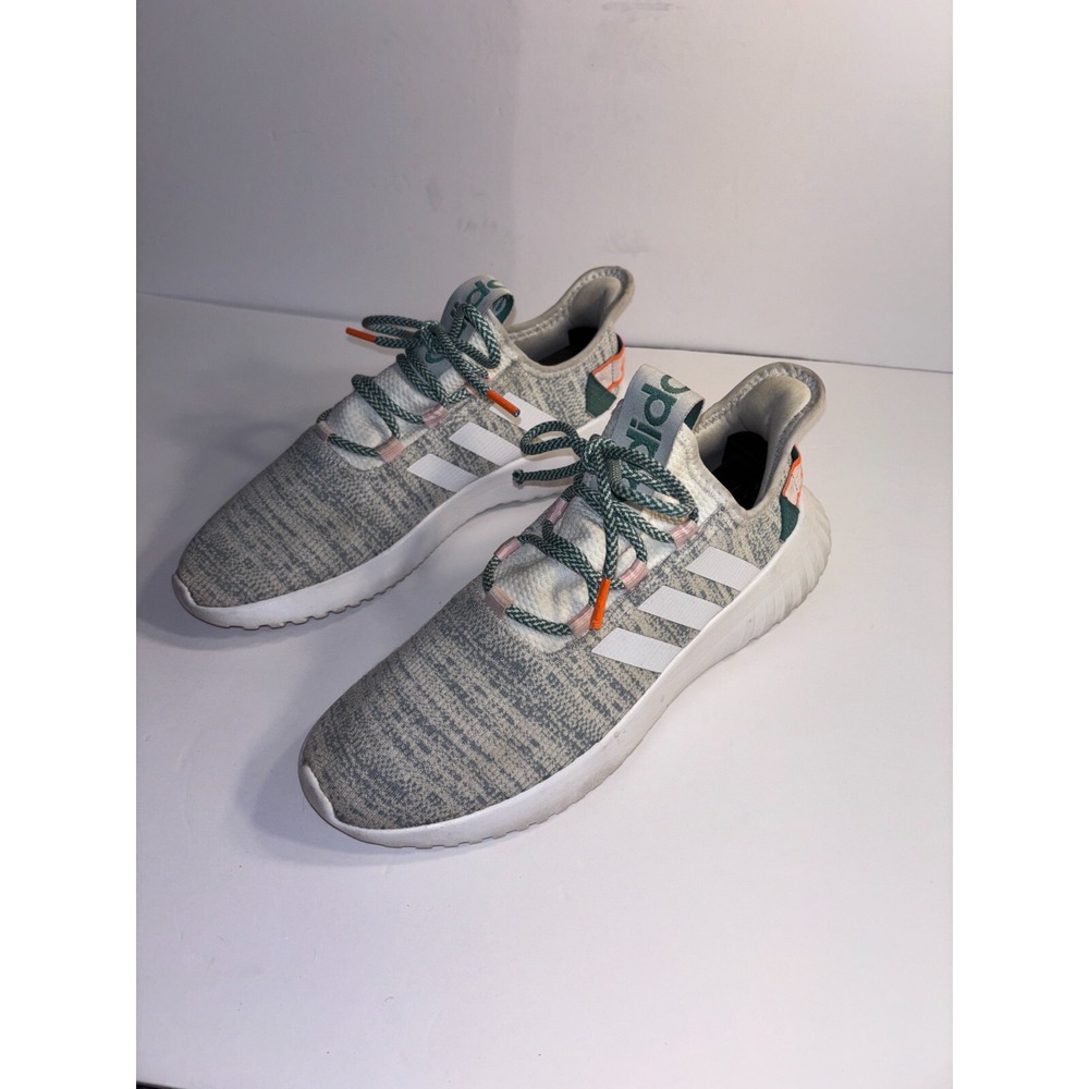 Adidas Kaptir X Running Shoes Womens 10 Gray 3-Stripes Upper Knit Lace Up EG2641